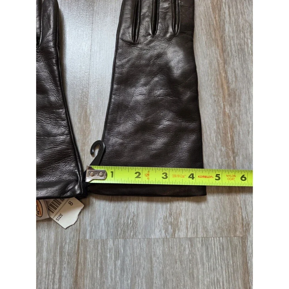 NWT Talbots Italian Leather Cashmere Lined Gloves Black Womens Size 8 Made Italy